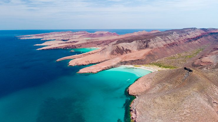 Aeral view of Espiritu Santo Island, La Paz Mexico