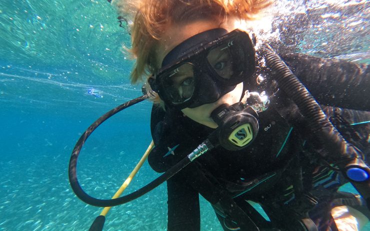 kid diving vacation