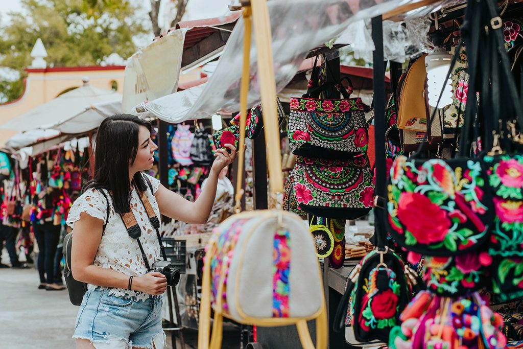 Traveler at a Mexican market, Cabo San Lucas