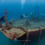 divers exploring wreck in Mexico